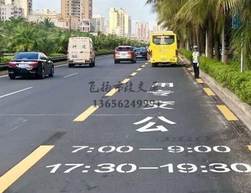 公交车道路上都有哪些标志交通标线?